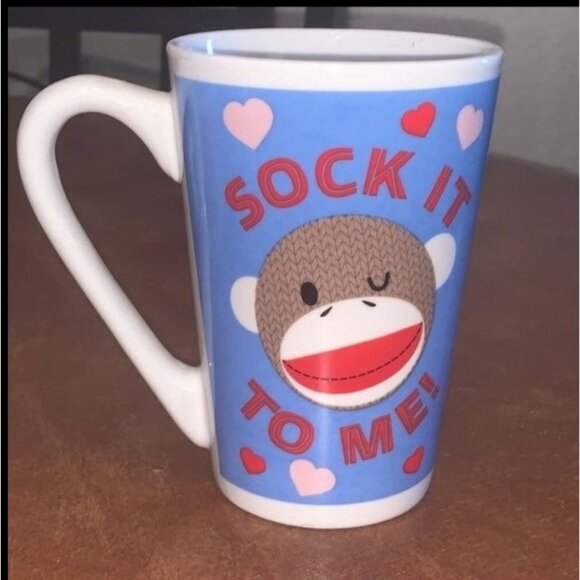 Set Of 3 Colorful Ceramic Mugs: Love Is Love Sock It To Me Kiss Me - Picture 4 of 15